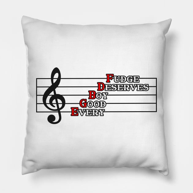 Music Theory - Every Good Boy Deserves Fudge Pillow by tentihandmade