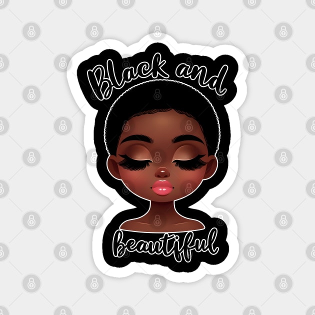 Black and Beautiful Magnet by UrbanLifeApparel