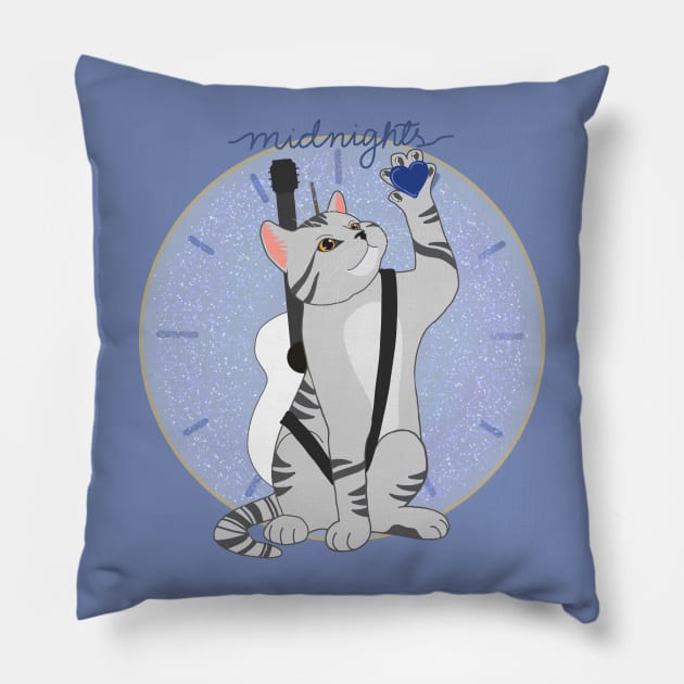 MIDNIGHTS CAT ERA Pillow by ulricartistic