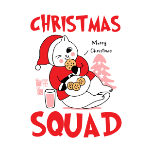 Cat Christmas Squad Eating Cookies xmas T-Shirt