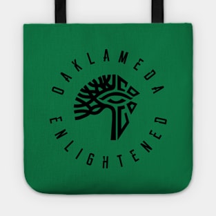 Oaklameda Enlightened Black Round Logo Tote