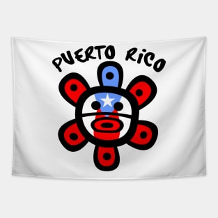 Puerto Rico Taino Sun Boricua Flag Tapestry