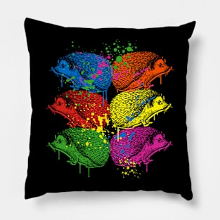 Hedgehog In Rainbow Colors Pillow