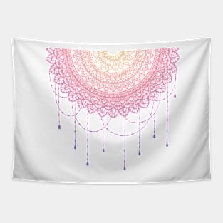 Pink and purple half drop mandala art Tapestry