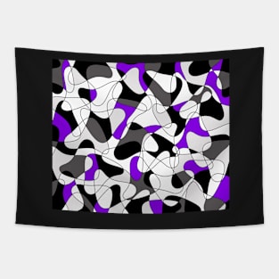 Abstract pattern - purple, gray, black and white. Tapestry