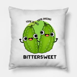 Bittersweet Cute Bitter Gourd Pun Pillow