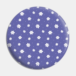 White Daisies on Periwinkle Blue Background Pin