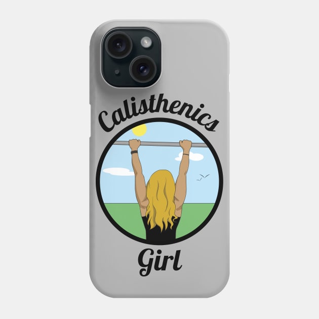 Calisthenics blonde girl doing pull ups Phone Case by JettDes