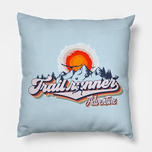 Running vintage style , Trail runner adventure Pillow