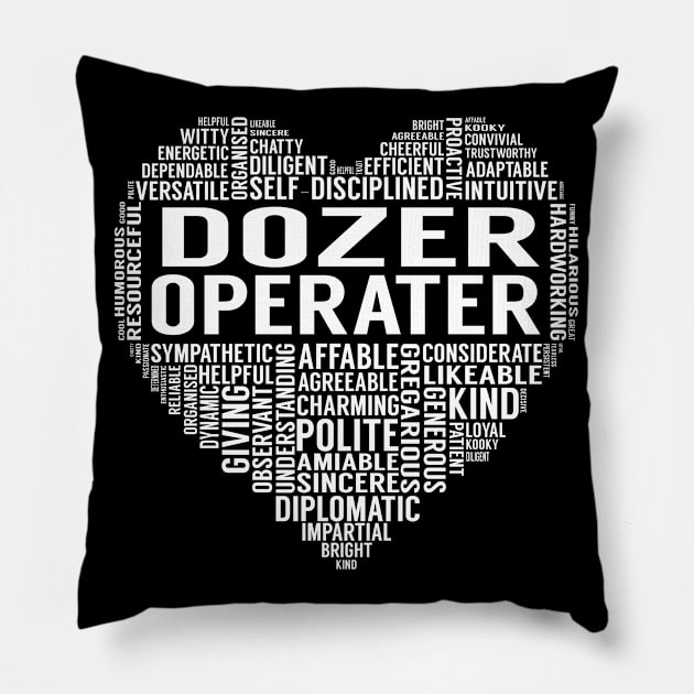 Dozer Operater Heart Pillow by LotusTee