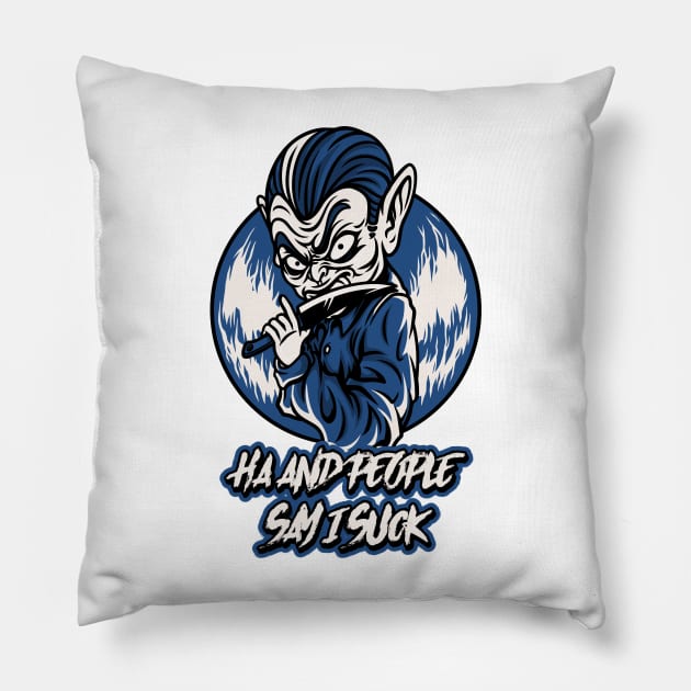 Funny Vampire quote Pillow by dgutpro87