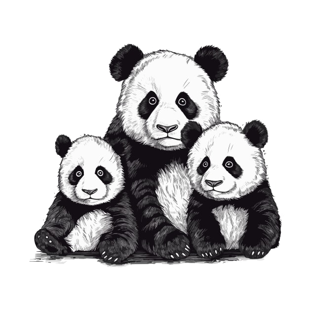 Panda Family by erzebeth