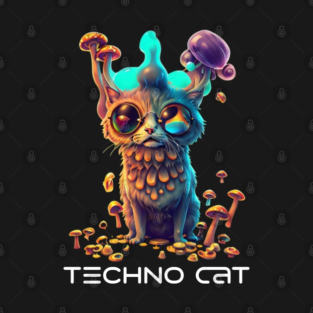 Techno T-Shirt - Techno Organism - Catsondrugs.com - Techno, rave, edm, festival, techno, trippy, music, 90s rave, psychedelic, party, trance, rave music, rave krispies, rave flyer T-Shirt by catsondrugs.com