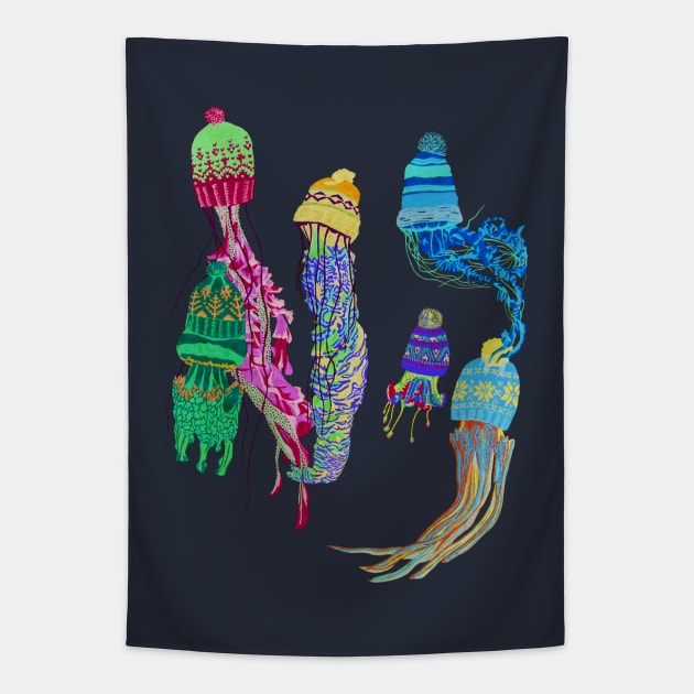 Winter Jellyfish 2 Tapestry by RaLiz