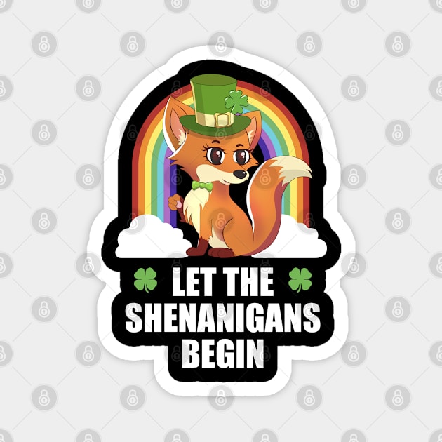 Fox Shenanigans Funny St Patricks Day Magnet by TheBeardComic