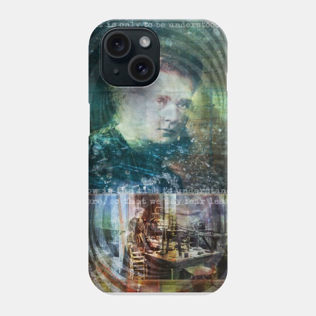 Collage Art Marie Curie Phone Case by Floral Your Life!