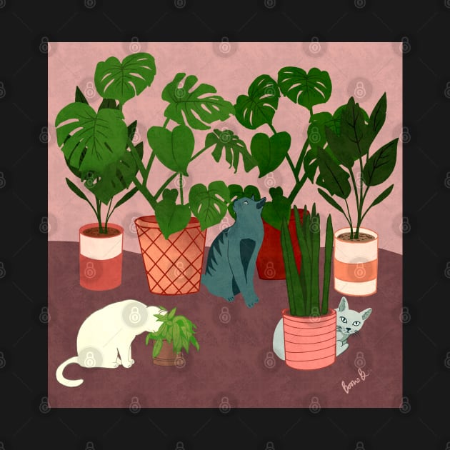 Cats & House Plants by Booneb