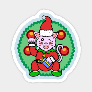 Lucky Cat-Xmas Magnet