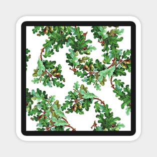 Vintage oak leaves print Magnet