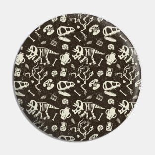 Dinosaurs Fossils Vintage Technology Pattern Pin