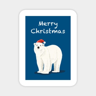 Merry Christmas Polar Bear Magnet