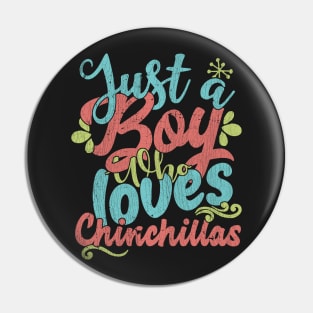 Just A Boy Who Loves Chinchillas - Farmers Gift graphic Pin