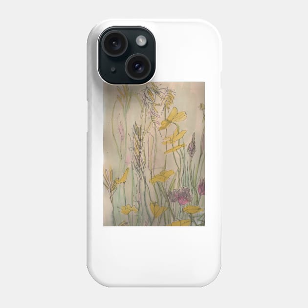 English Summer meadow, grasses, flowers design Phone Case by krisevansart