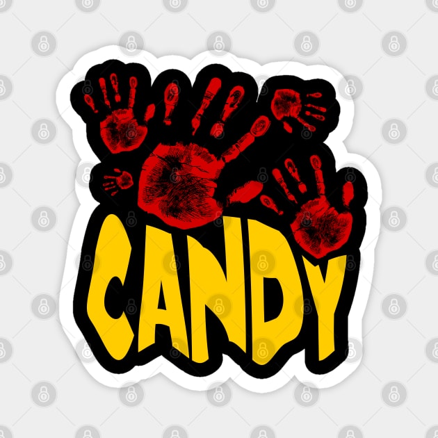 Bloody Hands Halloween Candy Design Magnet by etees0609