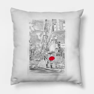 Down near Hester street Pillow