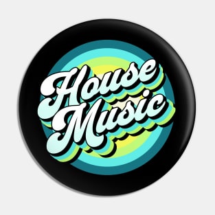 HOUSE MUSIC  - drop shadow target (blue/lime) Pin