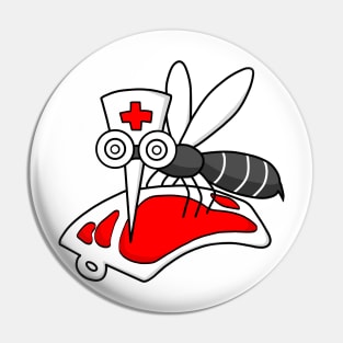 Mosquito Nurse Doctor Blood Donation Campaign Pin