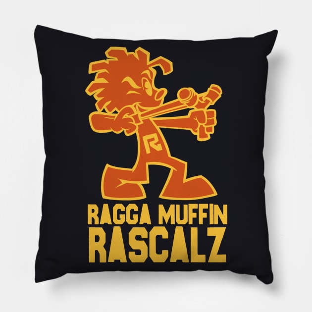 RaggaMuffinRascalz fire Pillow by Dedos The Nomad