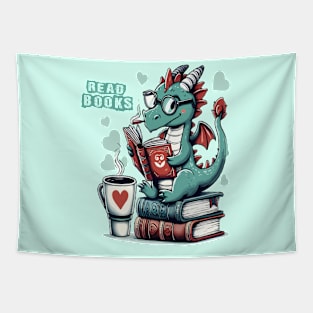 Funny Dragon Read Books book lovers Tapestry