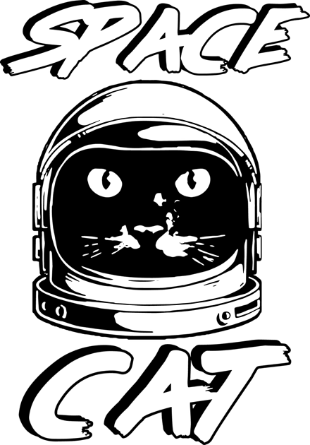 Space Cat - Black And White Kids T-Shirt by spaceranger