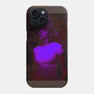 Beautiful girl, violet, white splatters. Red. Dark and beautiful. Phone Case