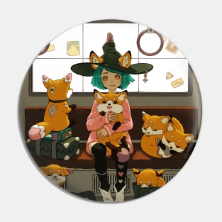 Witch and her foxes Pin