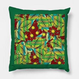 Foliage and flowers Pillow