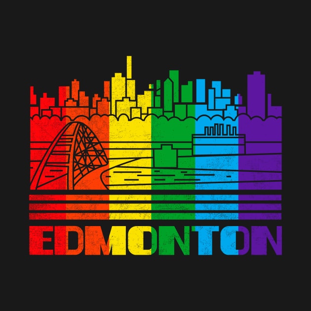 Edmonton Pride Shirt Edmonton LGBT Gift LGBTQ Supporter Tee Pride Month Rainbow Pride Parade by NickDezArts