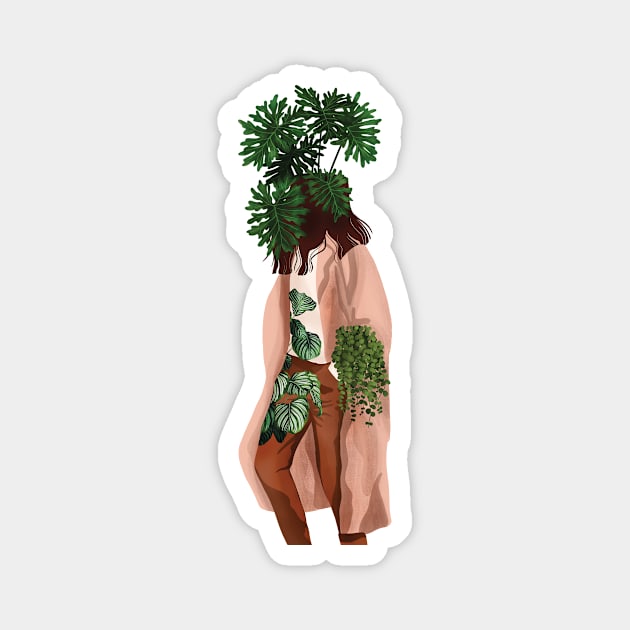 Modern Plant Lady 15 Magnet by Gush Art Studio 1