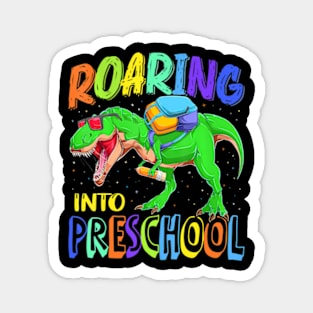 Roaring Into Preschool Dinosaur T Rex Back To School Boys Magnet