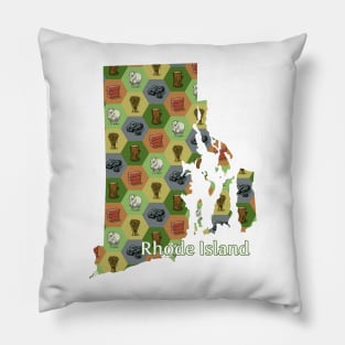 Rhode Island State Map Board Games Pillow