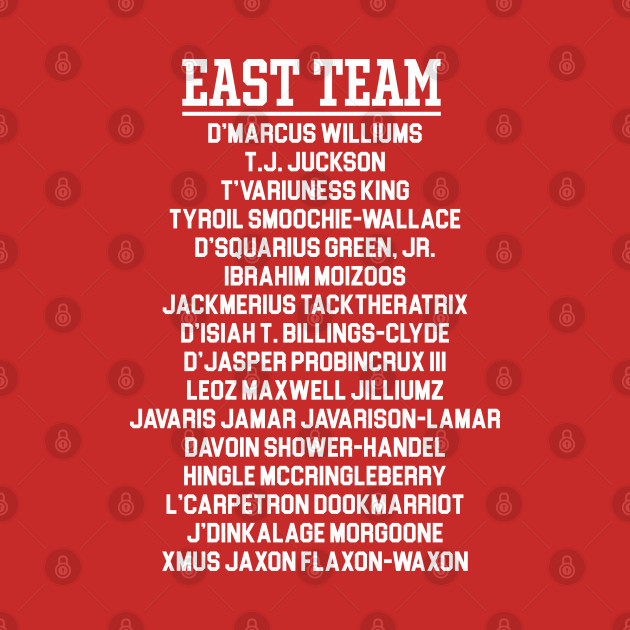 East/West College Bowl Team Lineups (East Front/West Back Print) by darklordpug