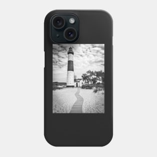 Big Sable Point Lighthouse - Black & White Phone Case