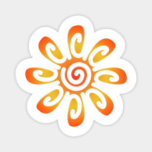 Abstract Sun flower Magnet