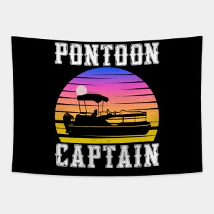 Pontoon Captain Vintage Funny Pontoon Boat Lover Boys Tapestry