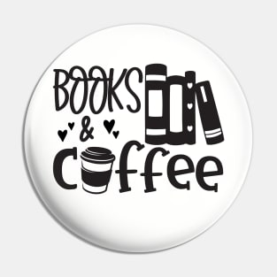 books and coffee Pin