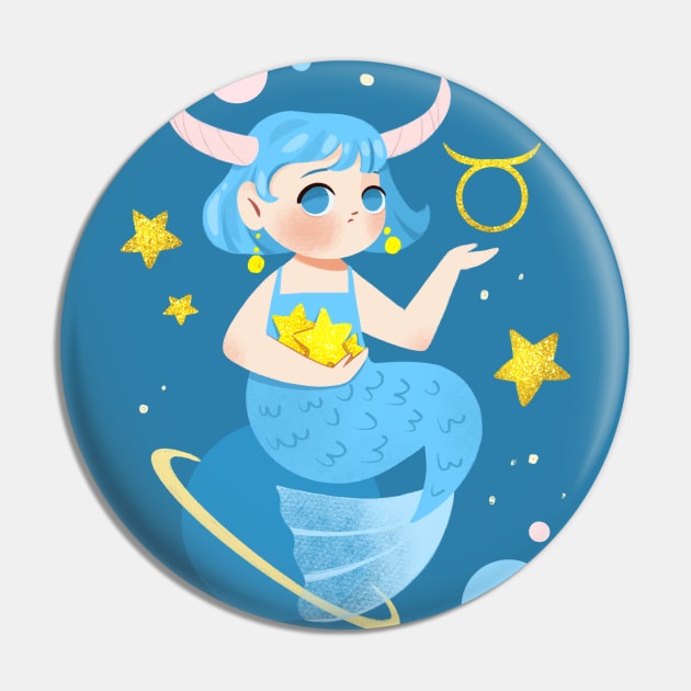 Taurus Mermaid Pin by Lobomaravilha