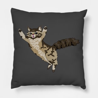 Pouncing Fluffy Cat Pillow