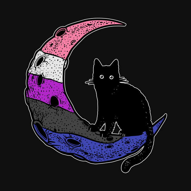 Genderfluid Cat Moon by Psitta
