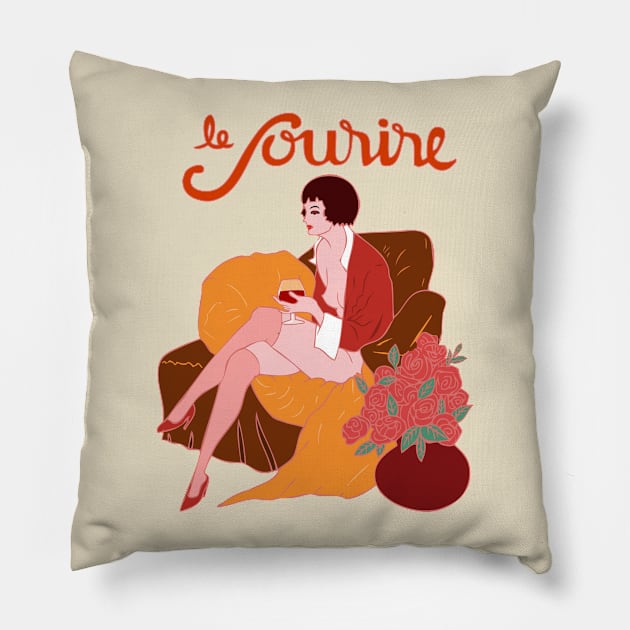 Le Sourire #3 Pillow by RockettGraph1cs
